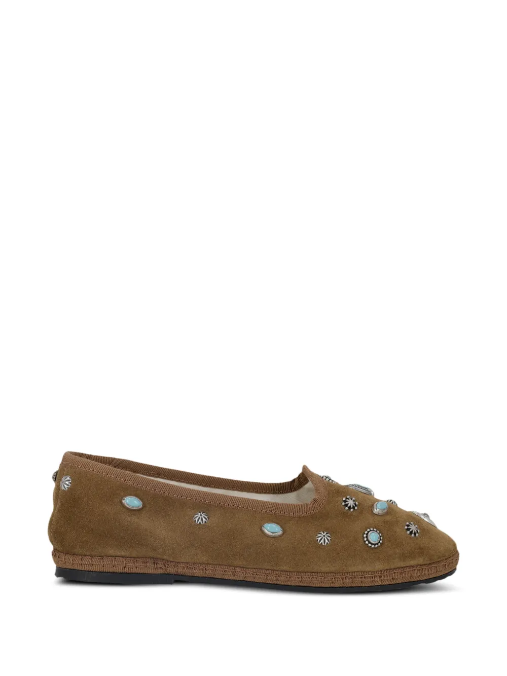 Fortela Frutate stud suede ballet flats - Marrone