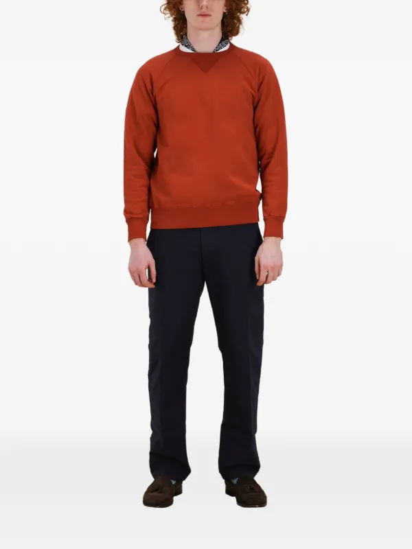 Fortela Harvard Raglan-sleeve Crew-neck Sweatshirt in Red