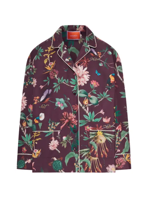 La DoubleJ camisa con estampado floral y ribete en contraste