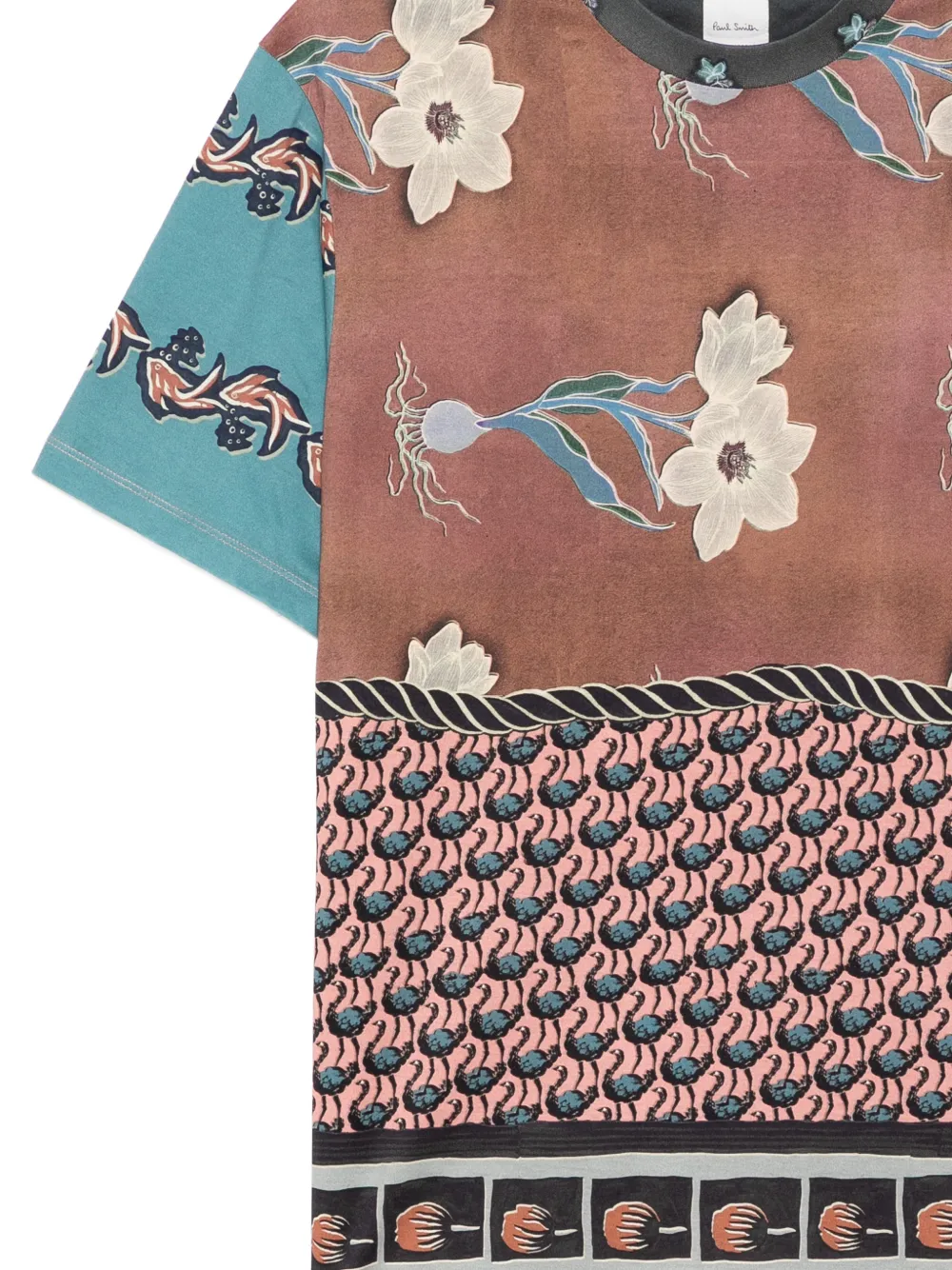 Paul Smith T-shirt met bloemenprint Bruin