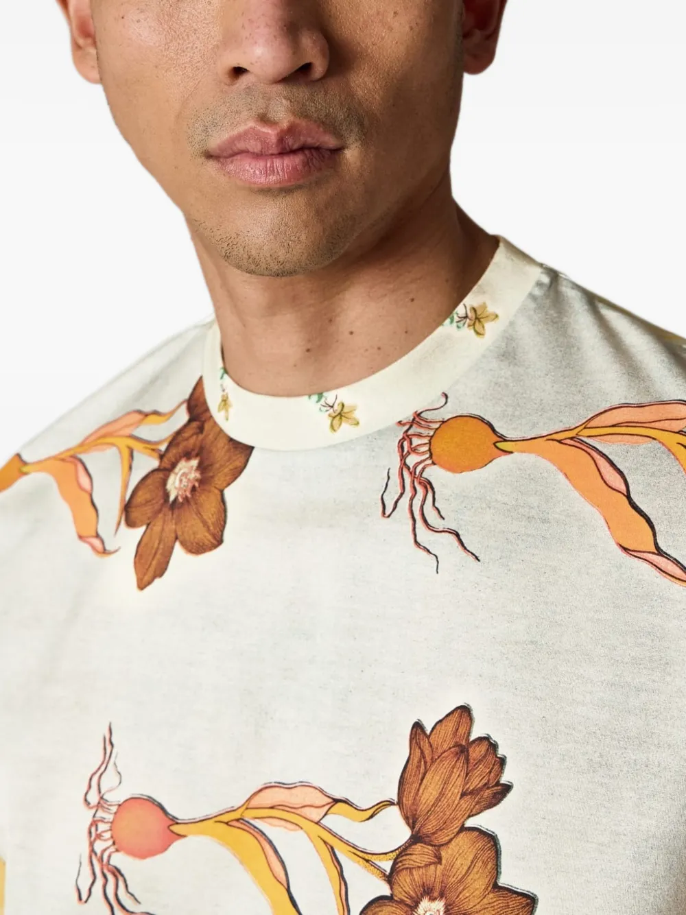 Paul Smith T-shirt met bloemenprint Beige