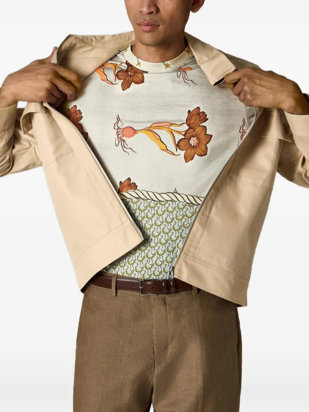 Paul Smith T-shirt met bloemenprint Beige