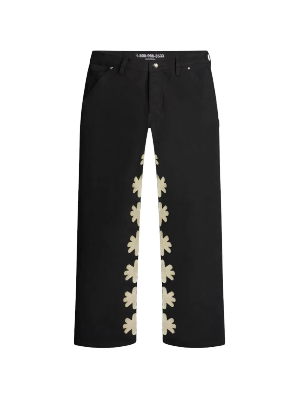 LOSTSHDWS carpenter floral-detail jeans - Nero