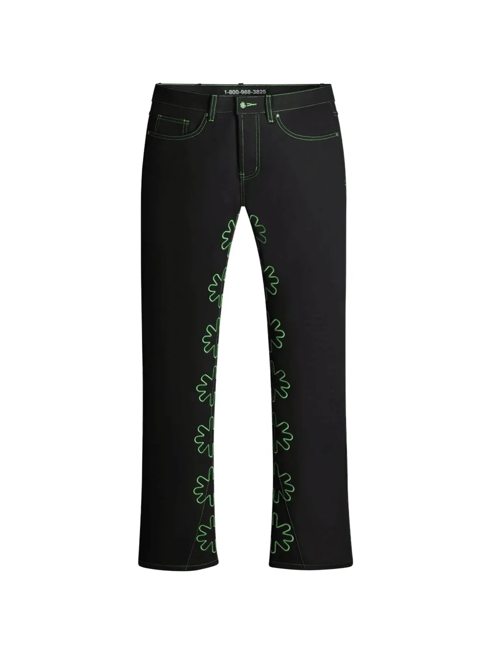LOSTSHDWS floral-embroidered jeans - Nero