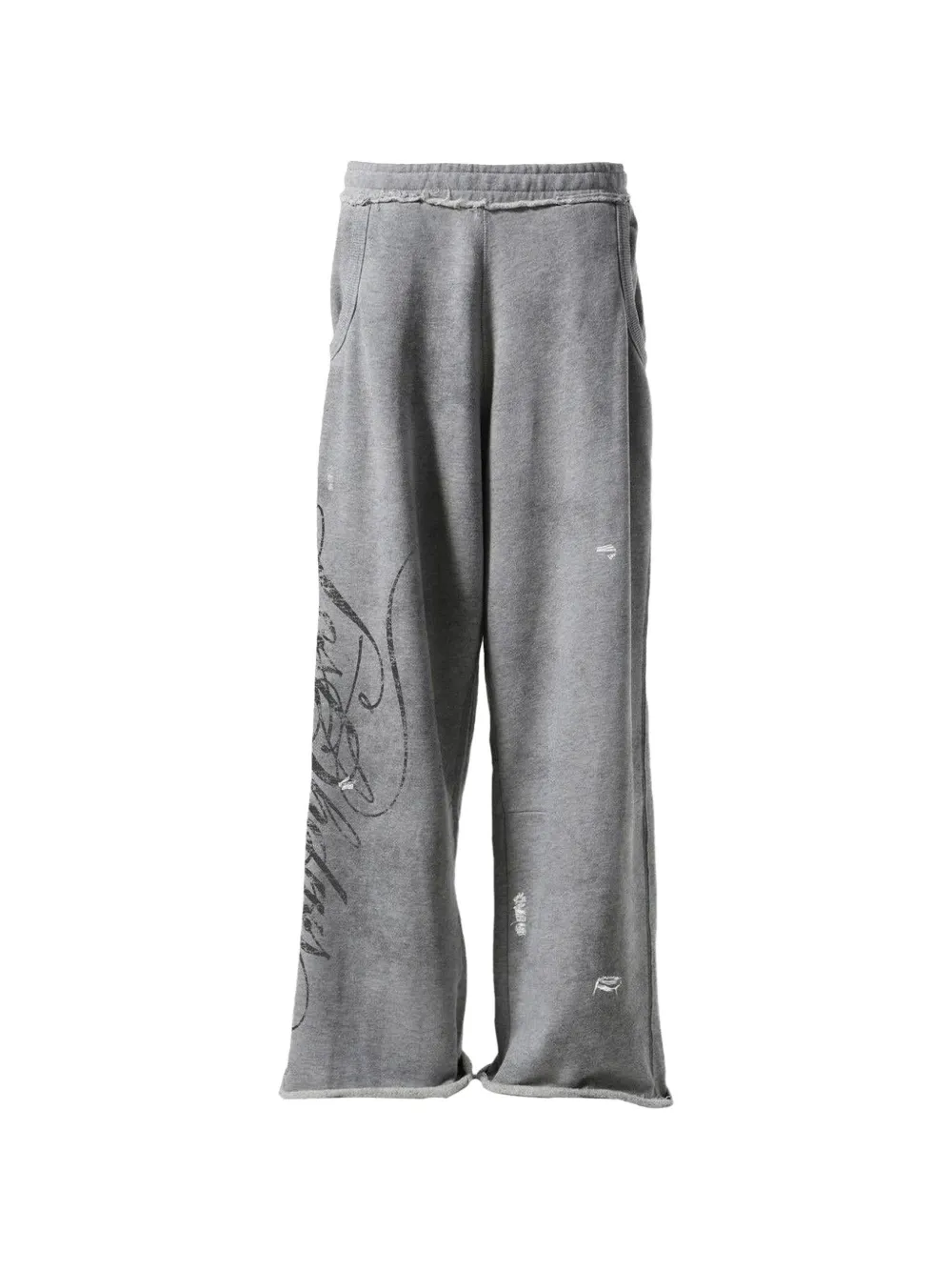 LOSTSHDWS distressed-script track pants - Grigio