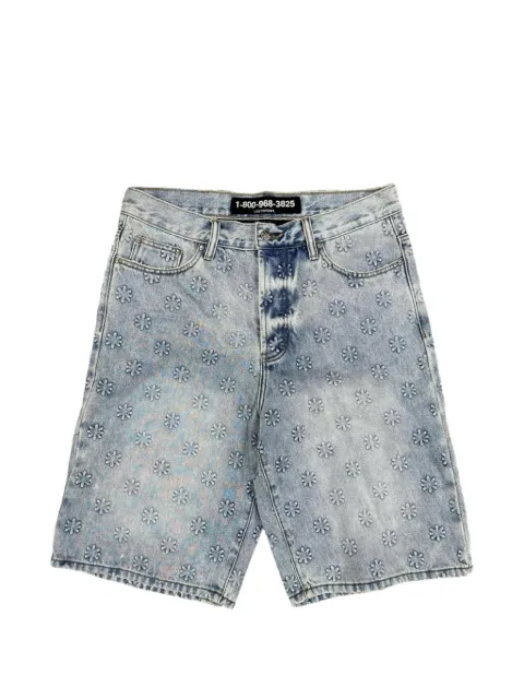 LOSTSHDWS embossed denim shorts