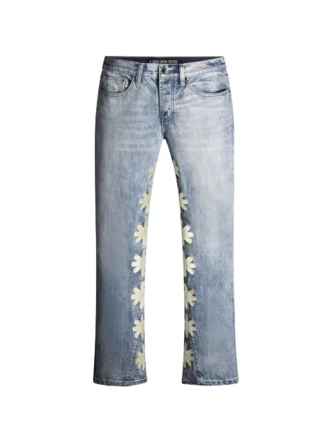 LOSTSHDWS jean à fleurs brodées
