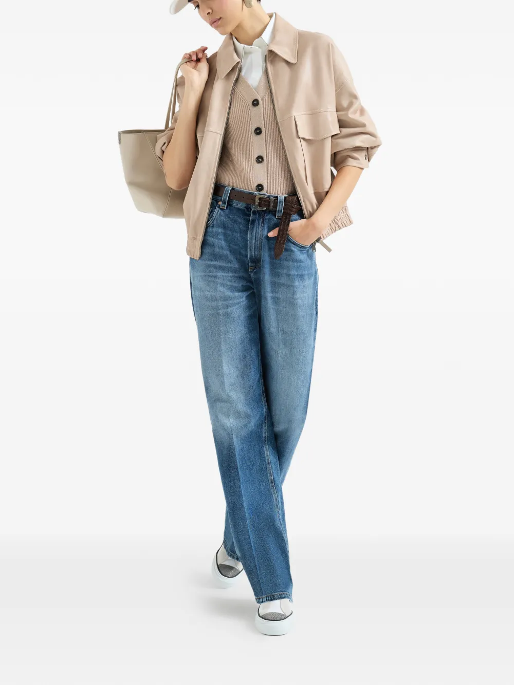  Brunello Cucinelli Sparkling Rib Vest - Neutrals 