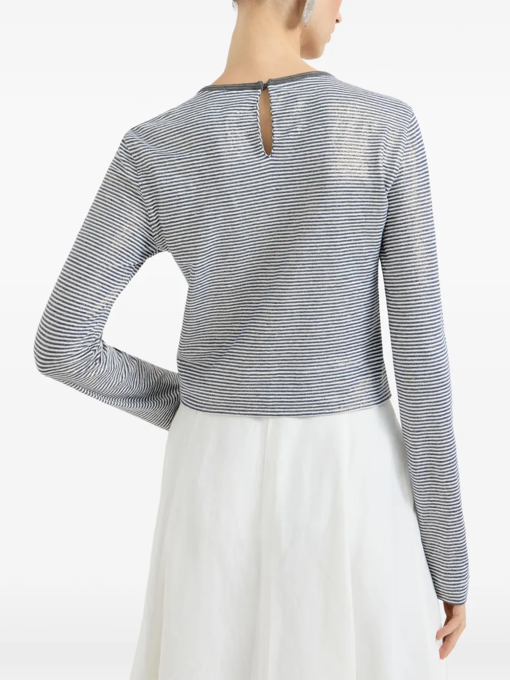 Brunello Cucinelli Gestreepte top Blauw