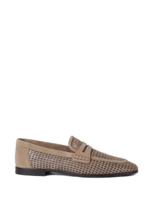 LOEWE Campo brushed-suede Loafers | Brown | FARFETCH