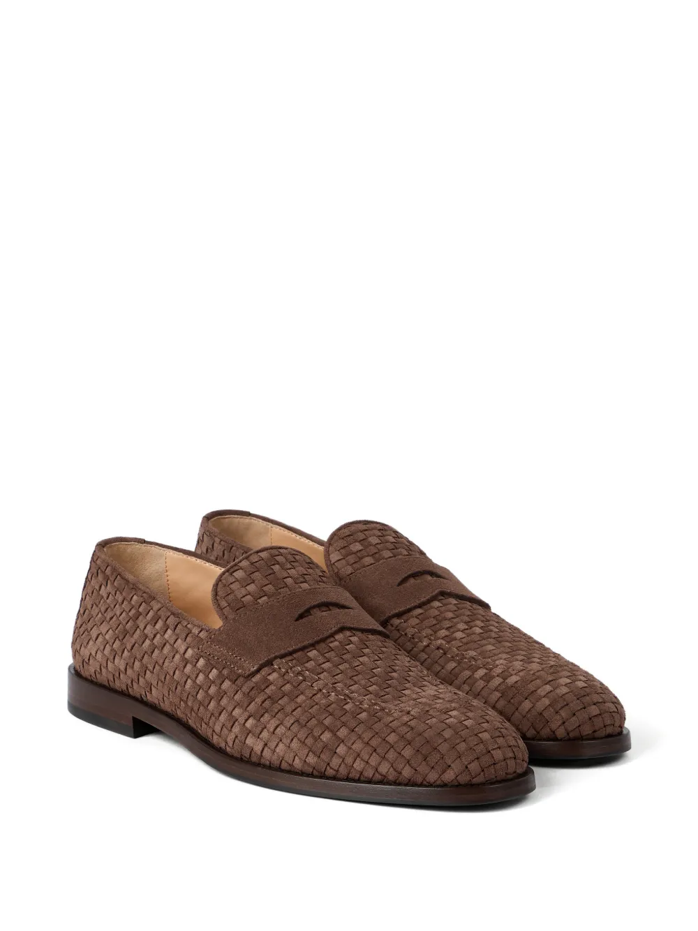 Brunello Cucinelli Gevlochten penny loafers Bruin