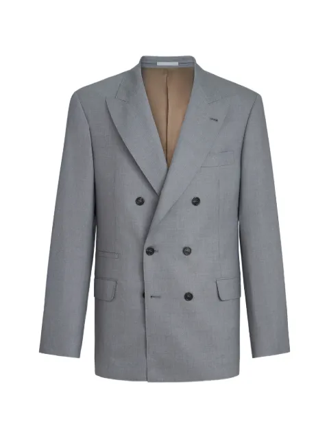 Brunello Cucinelli virgin-wool and silk lightweight hopsack one-and-a-half breasted blazer