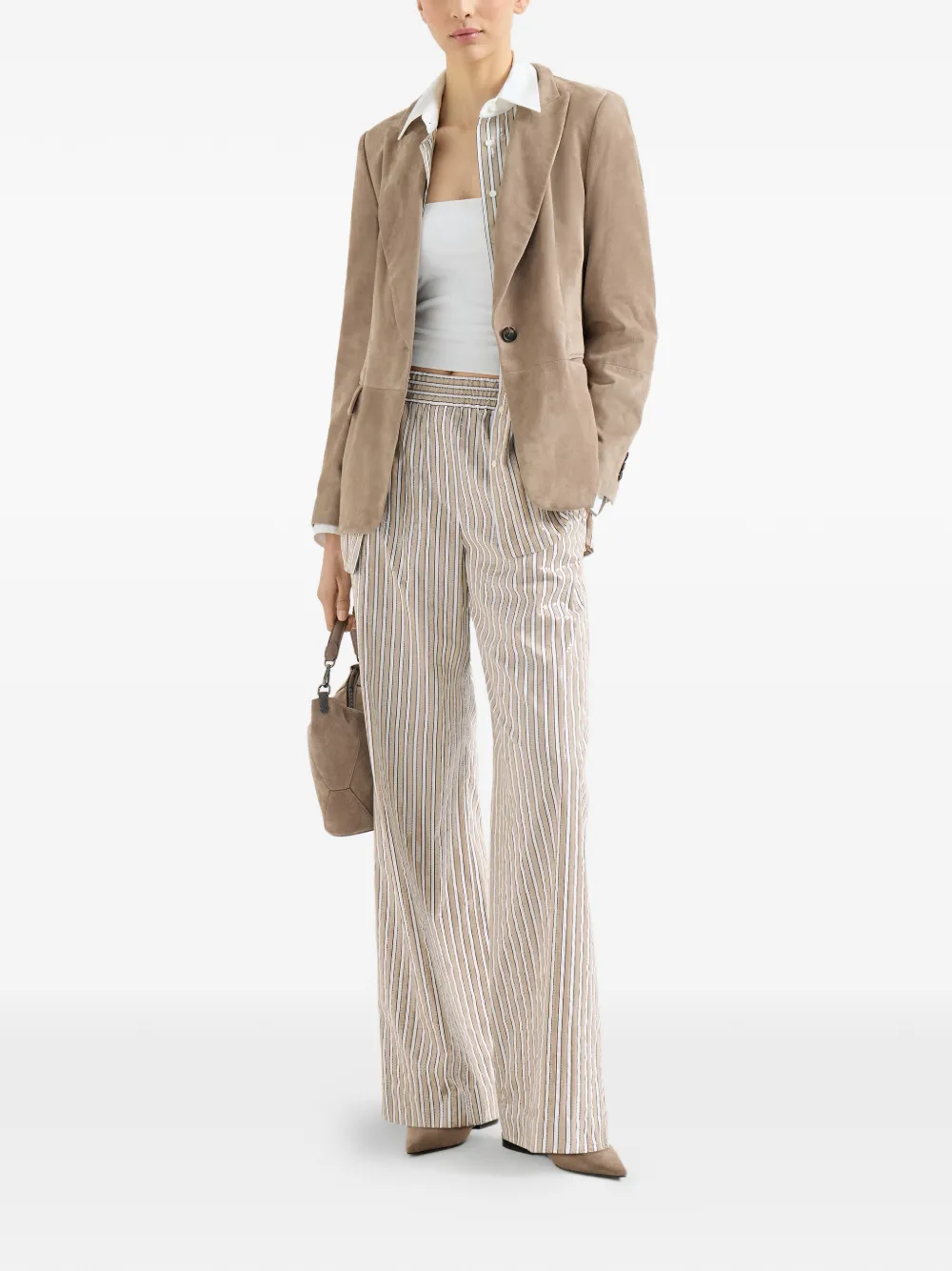 Brunello Cucinelli Katoenen popeline broek Beige
