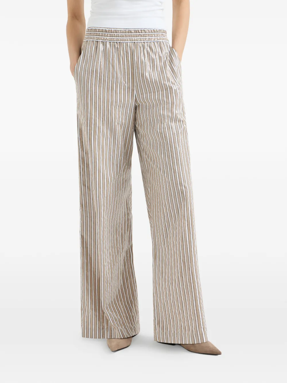 Brunello Cucinelli Katoenen popeline broek Beige