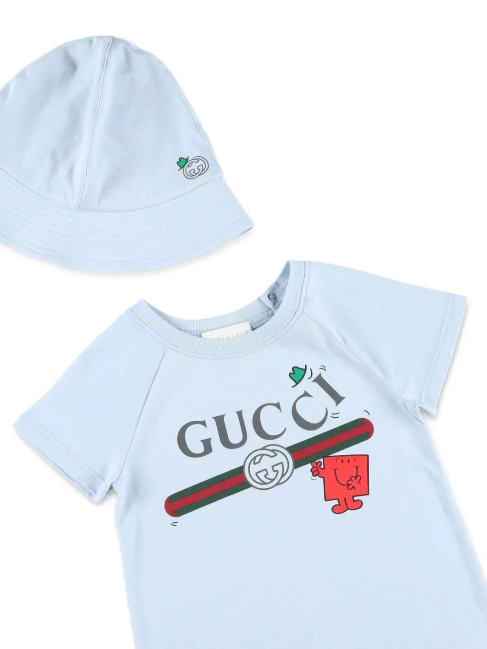Gucci Kids Romperset met logodetail Blauw