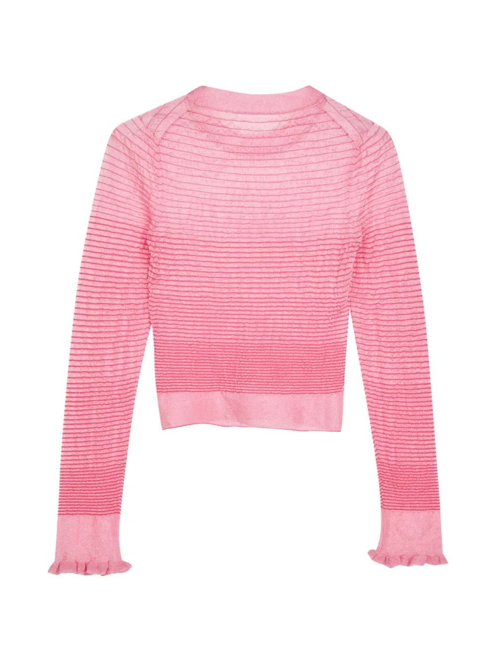  Cecilie Bahnsen Fringed-cuff Long-sleeve Top - Pink 