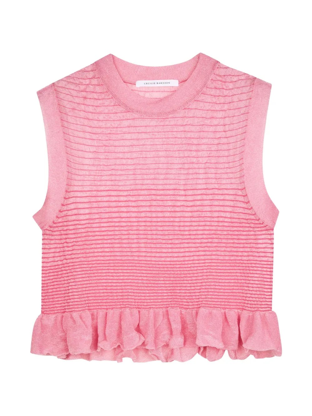 Cecilie Bahnsen fringed-hem sleeveless top - Rosa