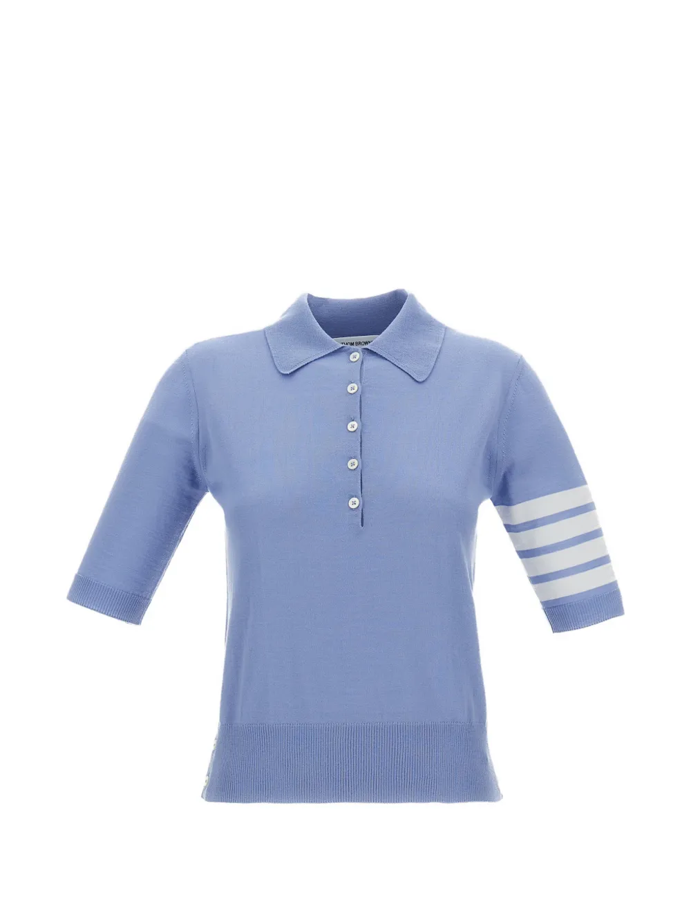 Thom Browne striped-detail polo shirt - Blu