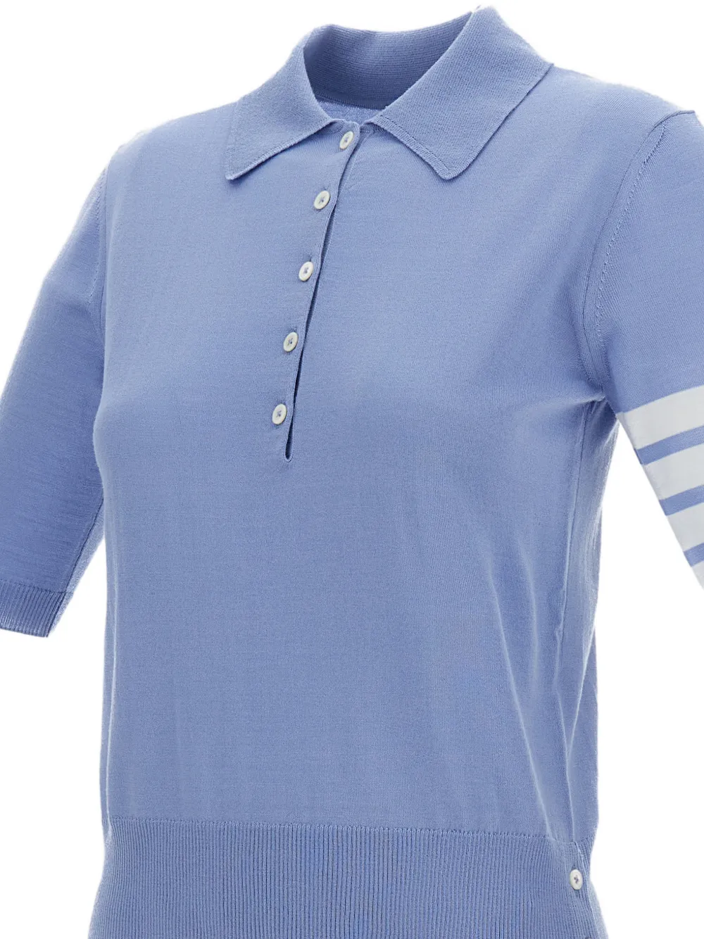  Thom Browne Polo Con Detalles De Rayas - Azul 
