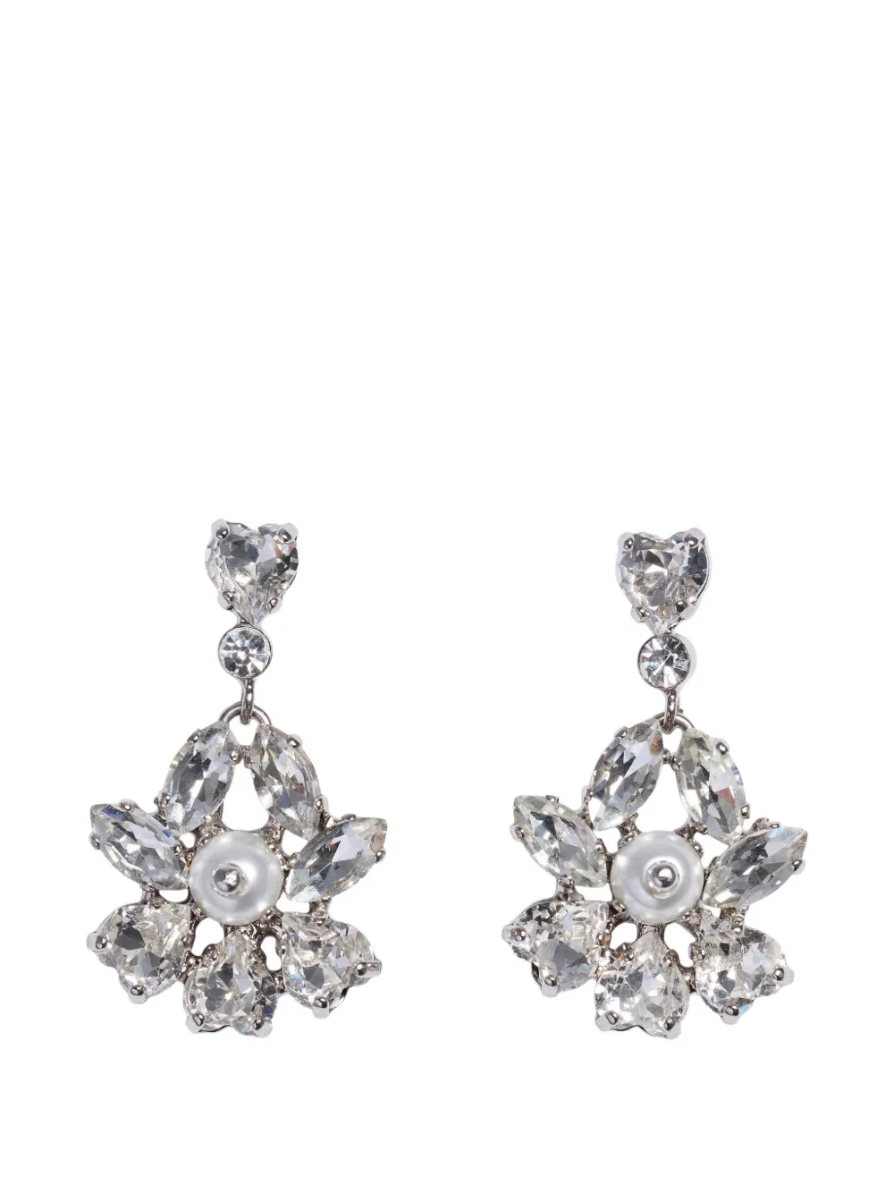 Simone Rocha crystal-embellished drop earrings - Argento