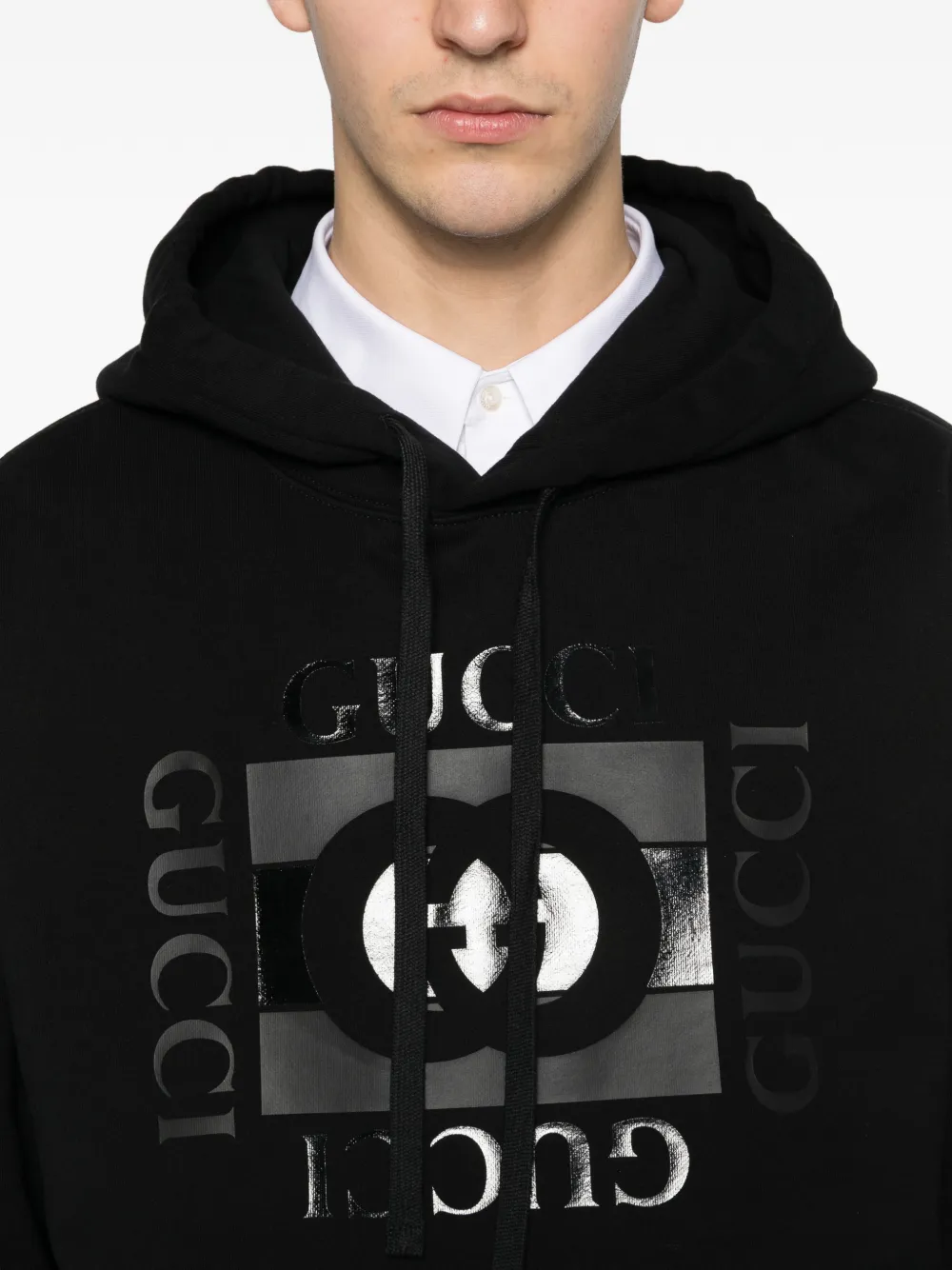 Gucci logo hoodie Zwart