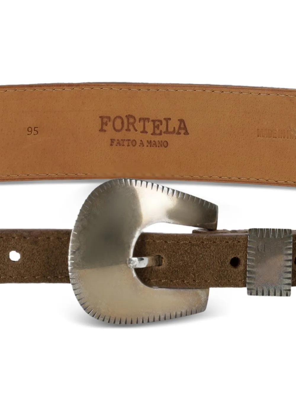 Fortela Alabama Suede Belt in Brown, view 2