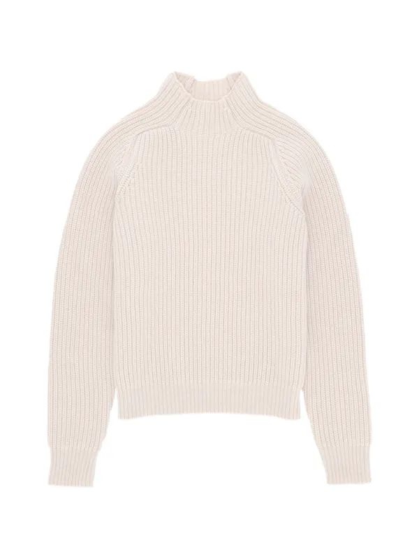 Fortela Leona1 High-neck Ribbed Sweater in Neutrals