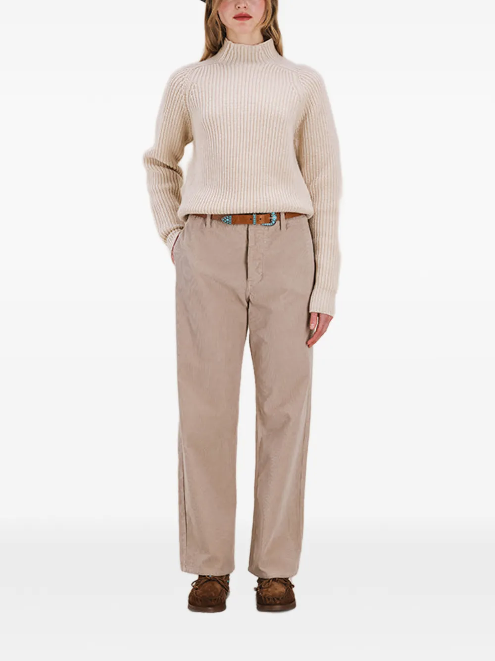Fortela Leona1 High-neck Ribbed Sweater in Neutrals, view 2