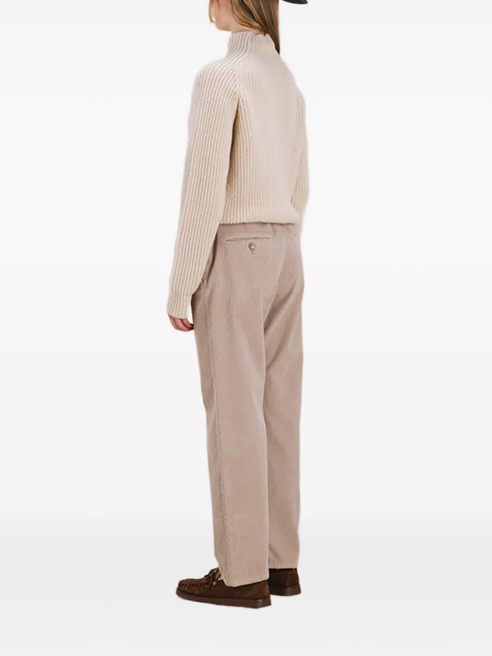 Fortela Leona1 High-neck Ribbed Sweater in Neutrals, view 3