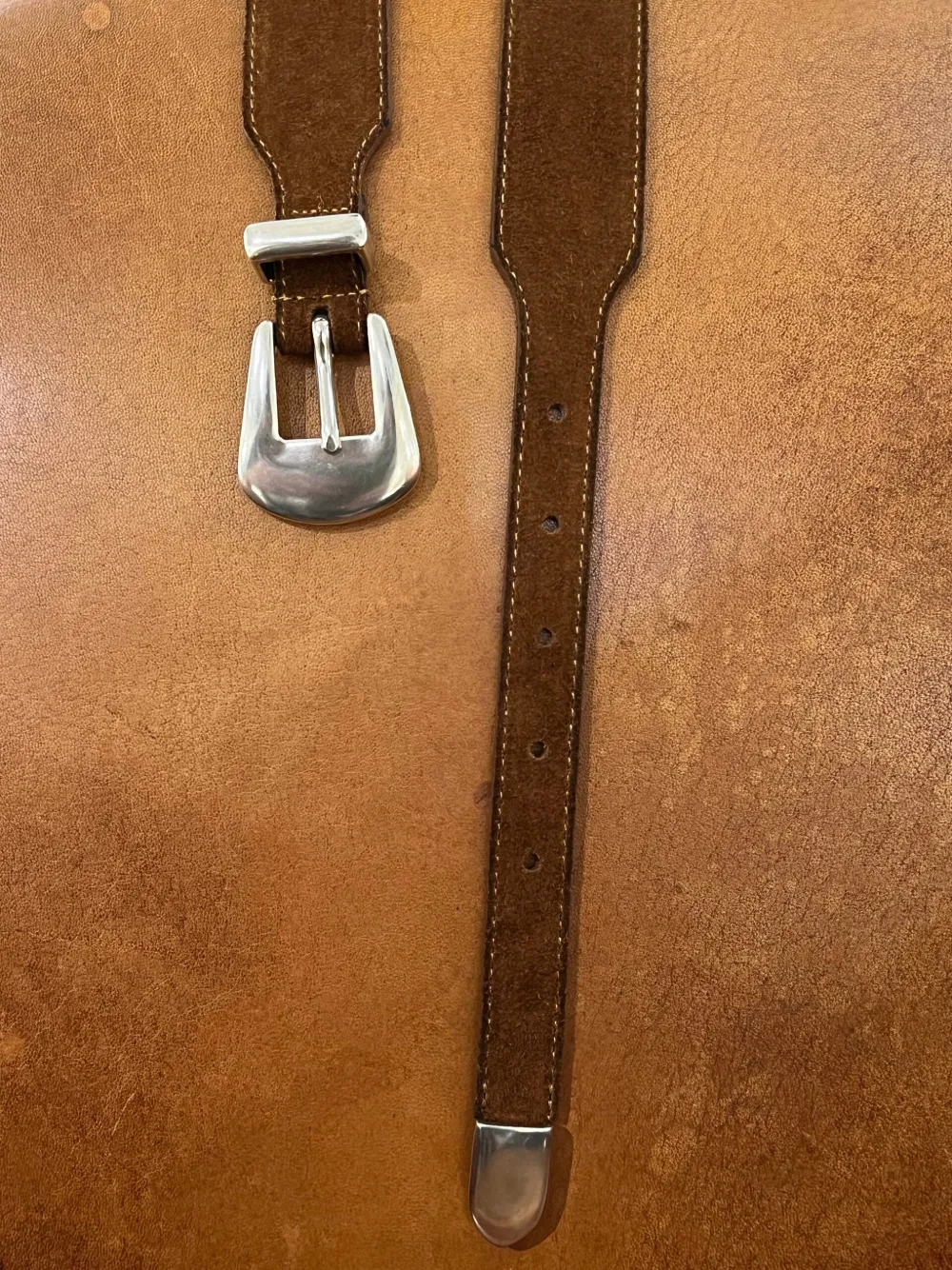  Fortela Phoenix Suede Buckle Belt - Brown 