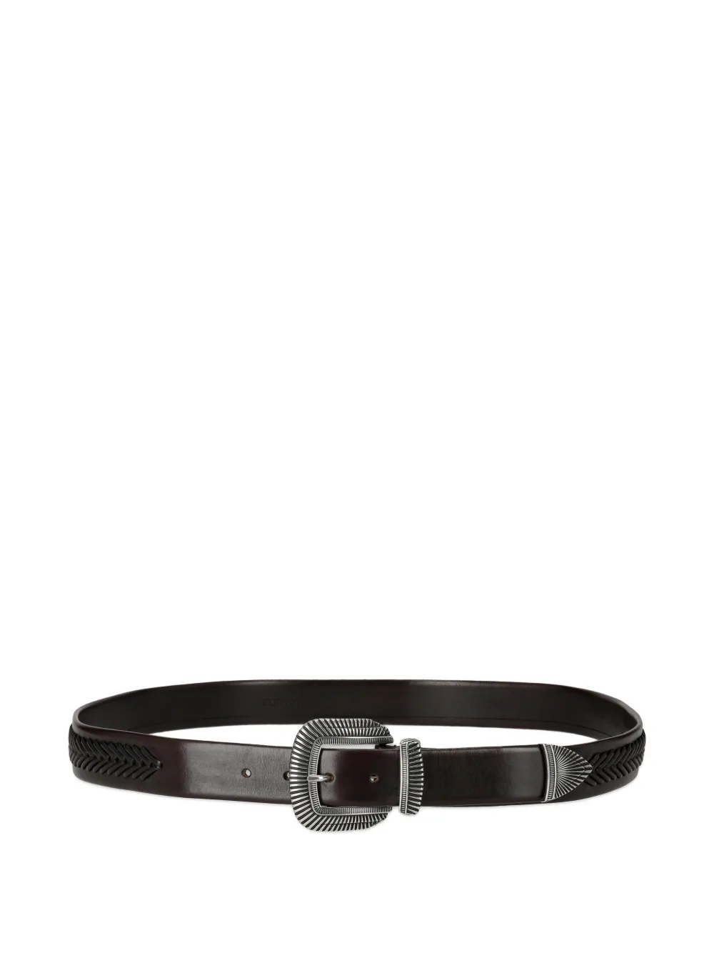 Fortela Clayton carved-buckle belt - Marrone