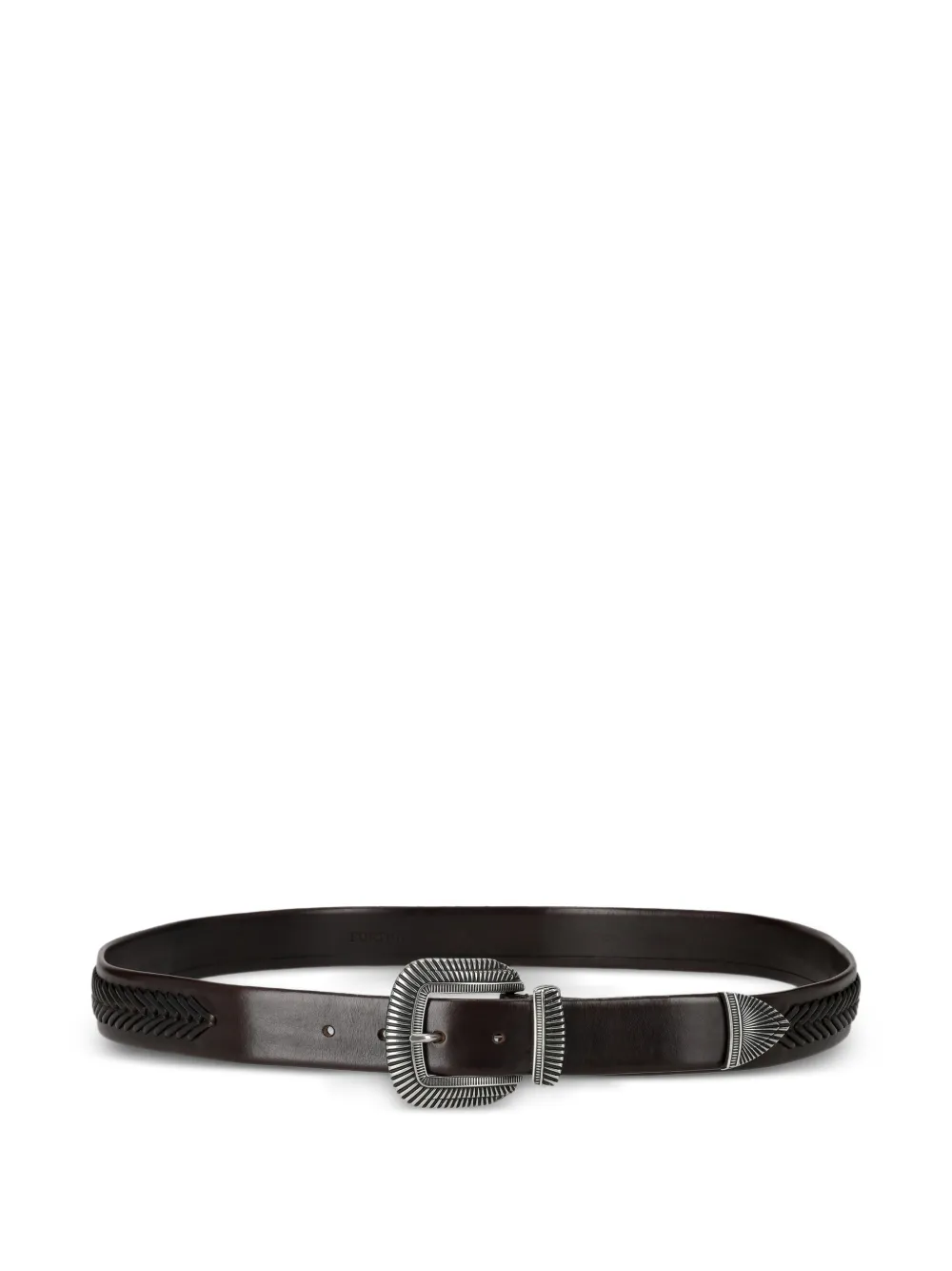 Fortela Clayton carved-buckle belt - Marrone