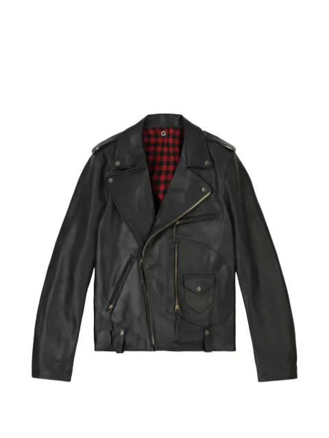 Fortela asymmetrical-zip leather jacket