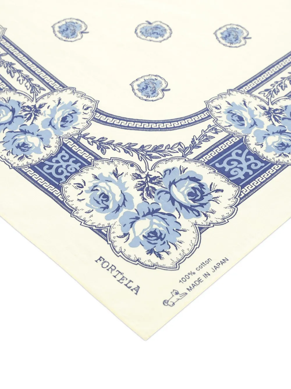 Fortela Katoenen bandana met bloemenprint Beige