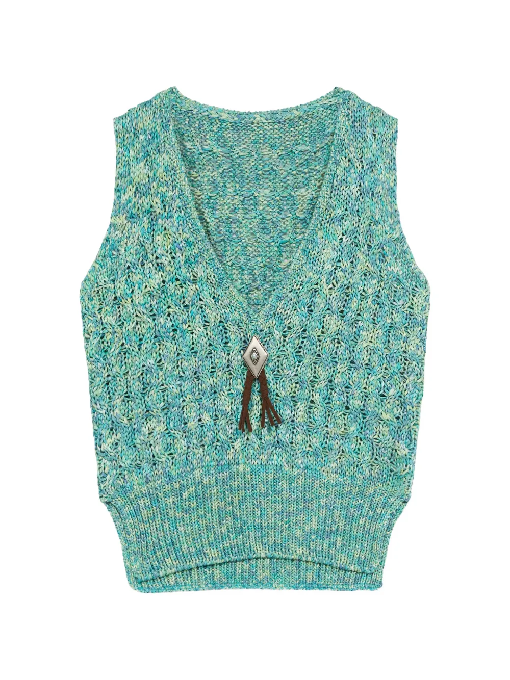 Fortela Lizzy knitted front-detail vest - Verde