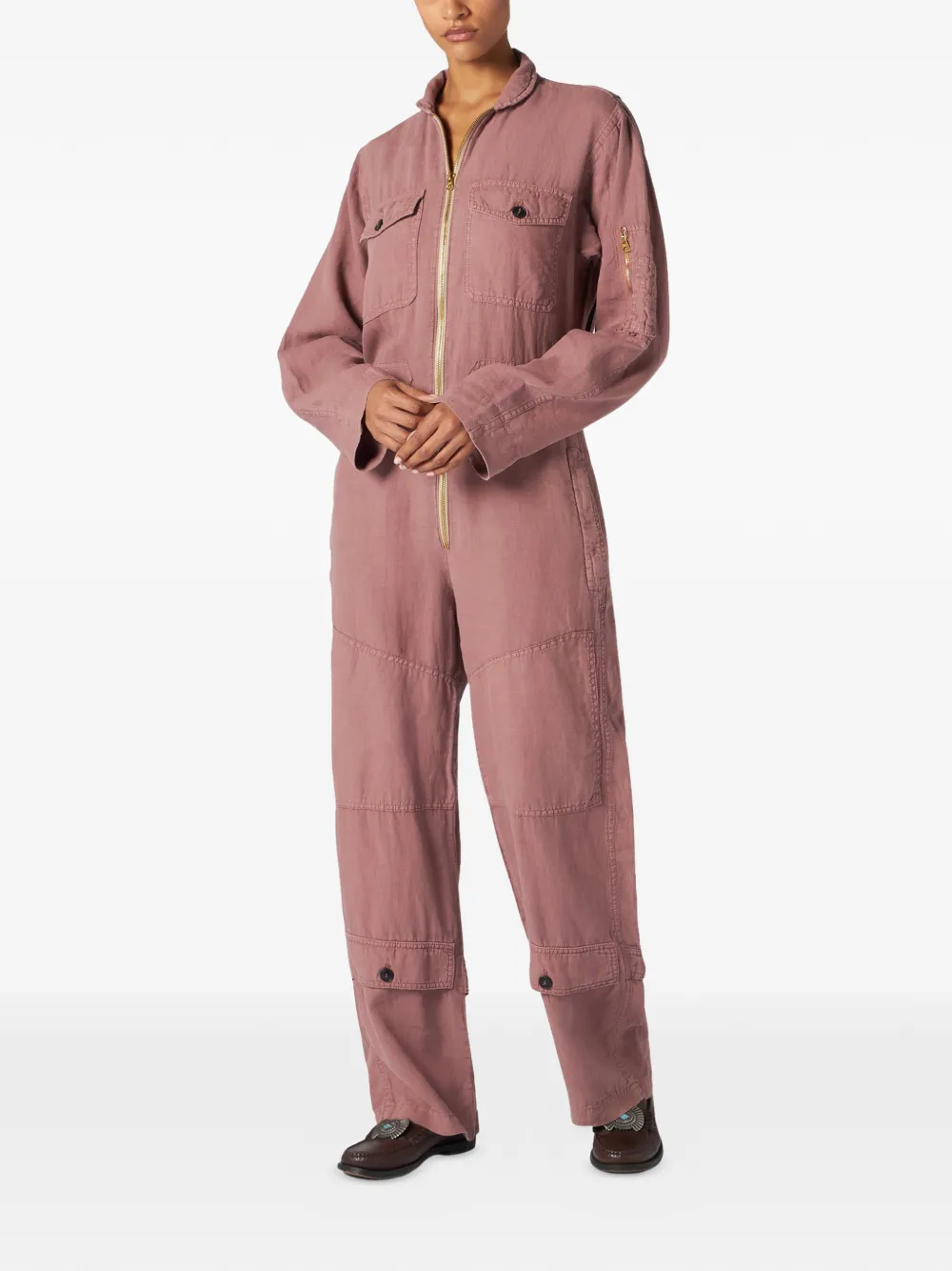  Fortela Viola Zip-up Multi-pocket Jumpsuit - Pink 