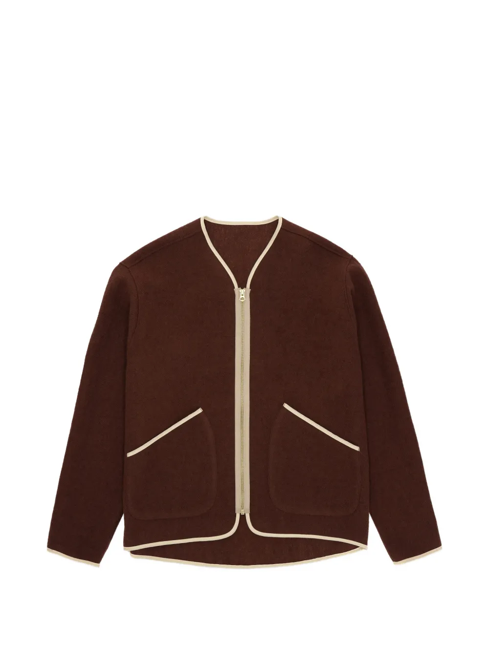 Fortela Sherpa contrast-trim wool jacket - Marrone