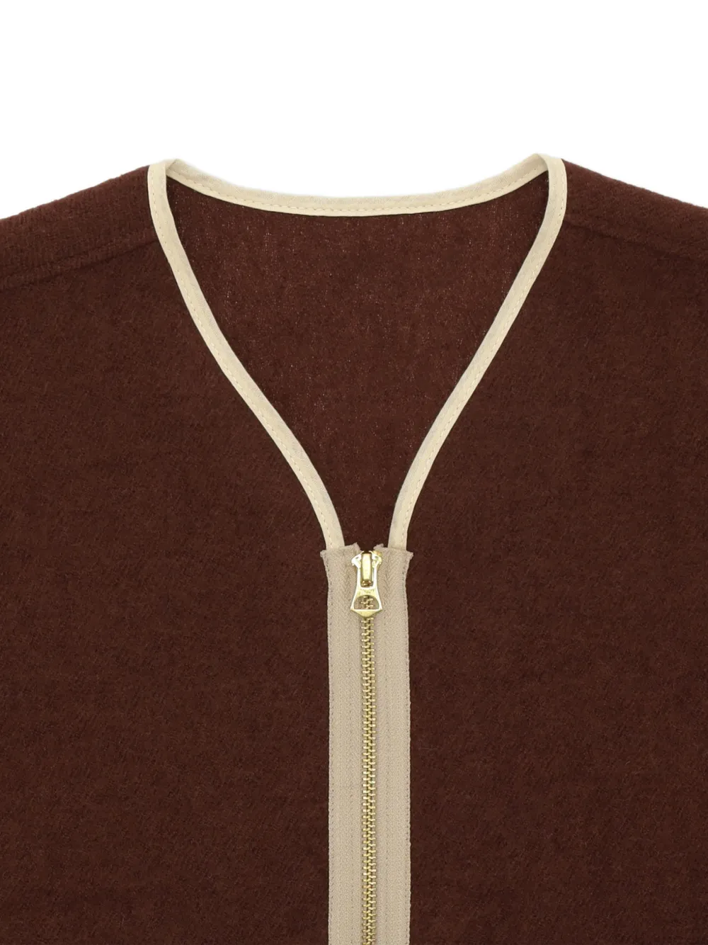 Fortela Sherpa wollen jack met contrasterende afwerking Bruin