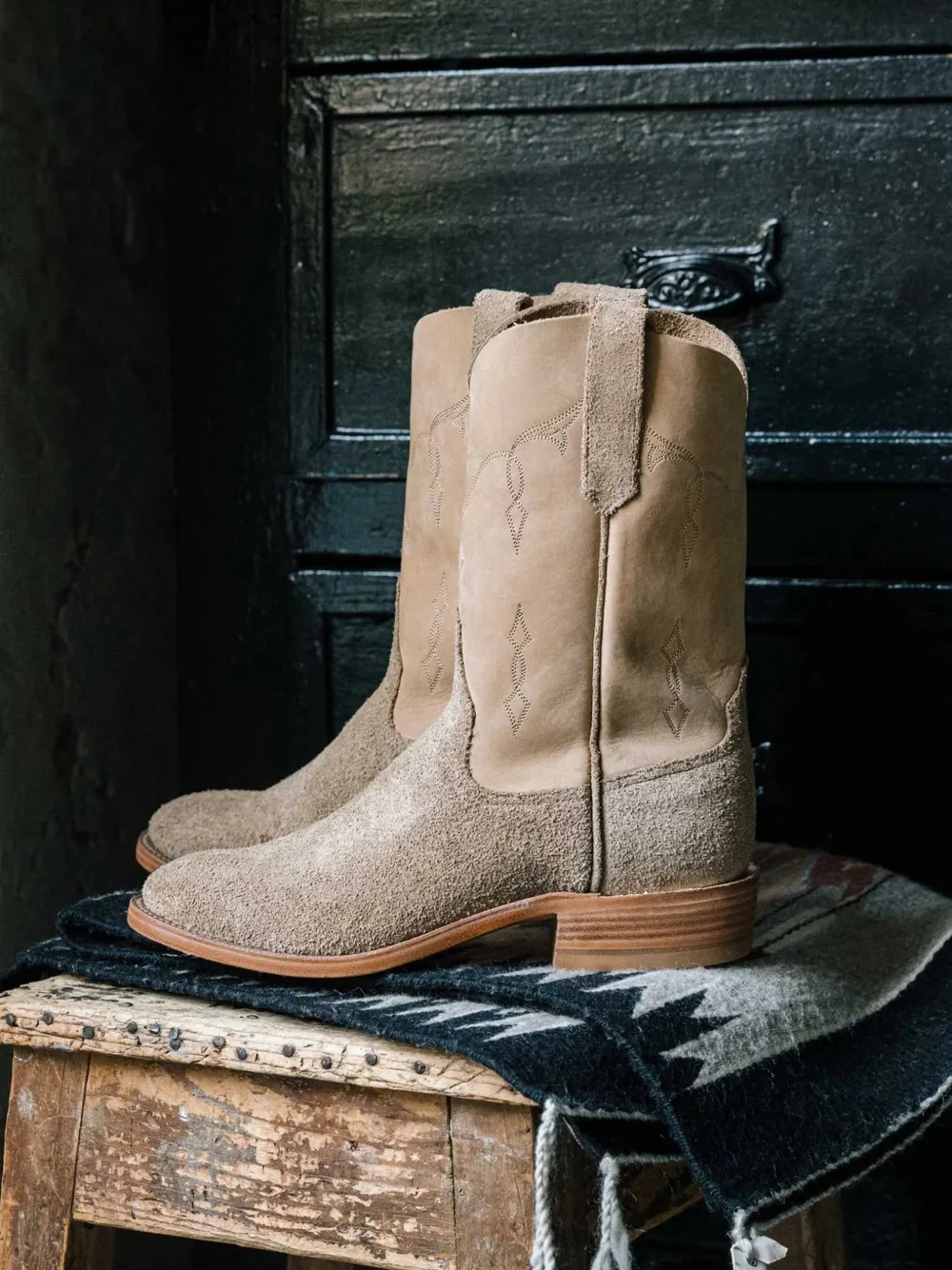  Fortela Riosboots Suede Cowboy Boots - Neutrals 