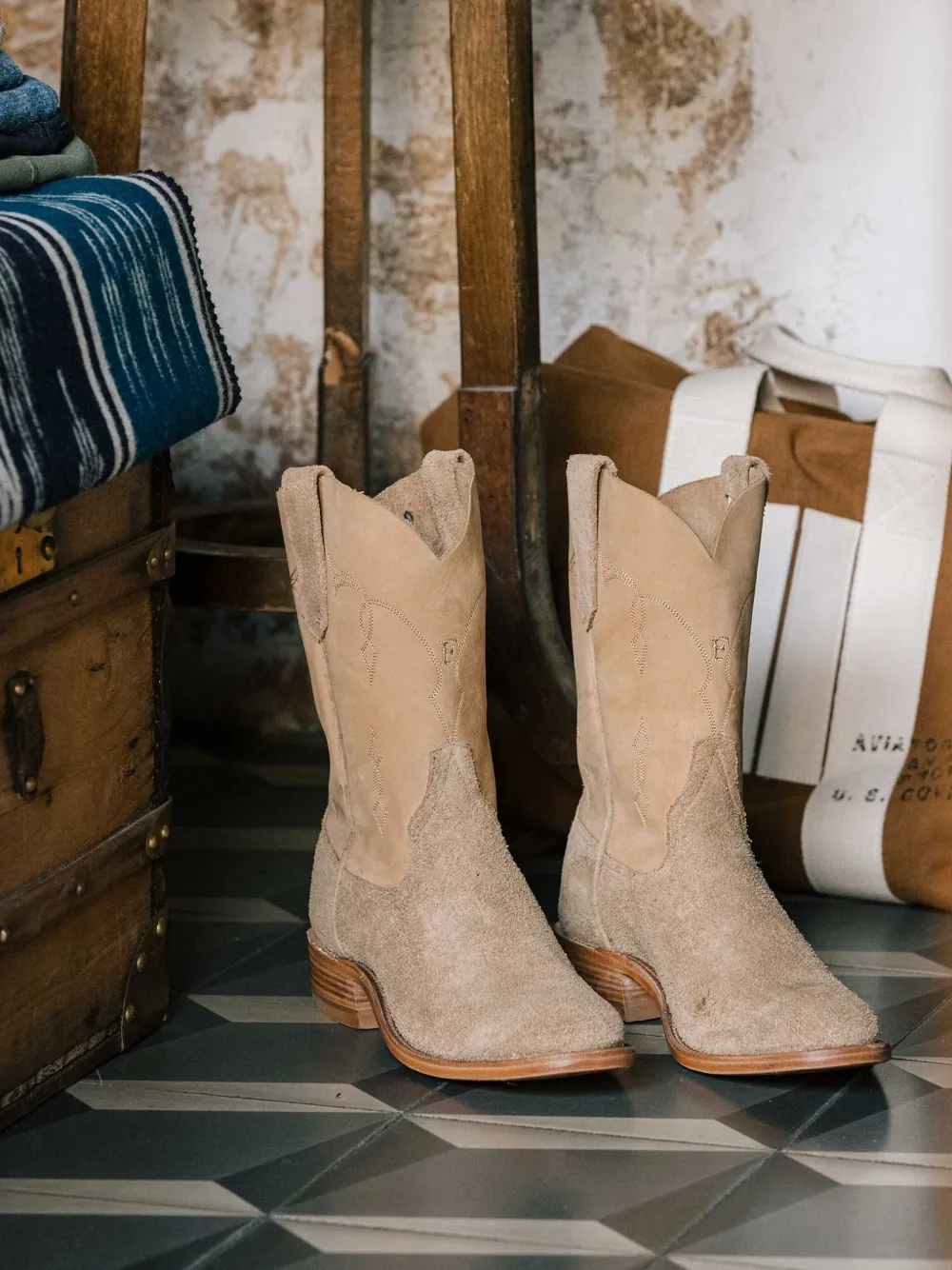 Fortela 리오스부츠 스웨이드 카우보이 부츠 | 바이커 부츠 | Image 2