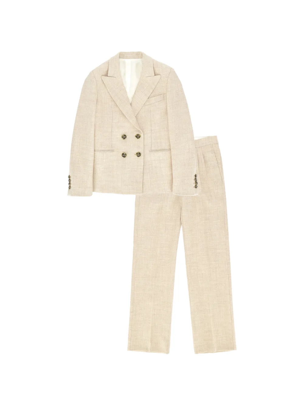 Fortela Bibiane double-breasted peak-lapels suit - Toni neutri