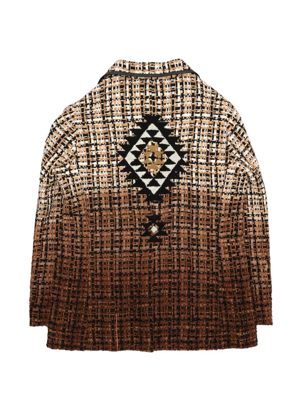  Fortela Brunor Leather-trim Patterned Blazer - Brown 