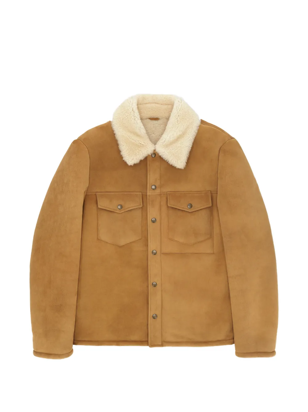 Fortela Quarter patch-pocket shearling jacket - Marrone