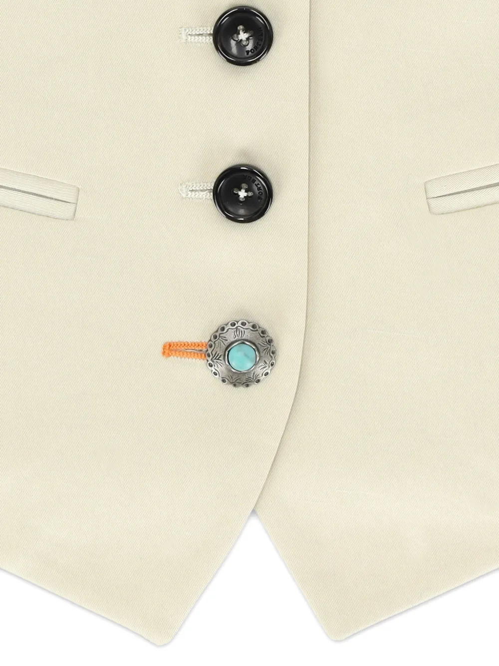  Fortela Demi Button Satin Waistcoat - Neutrals 