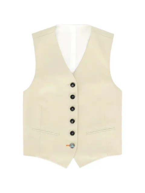 Fortela Demi button satin waistcoat