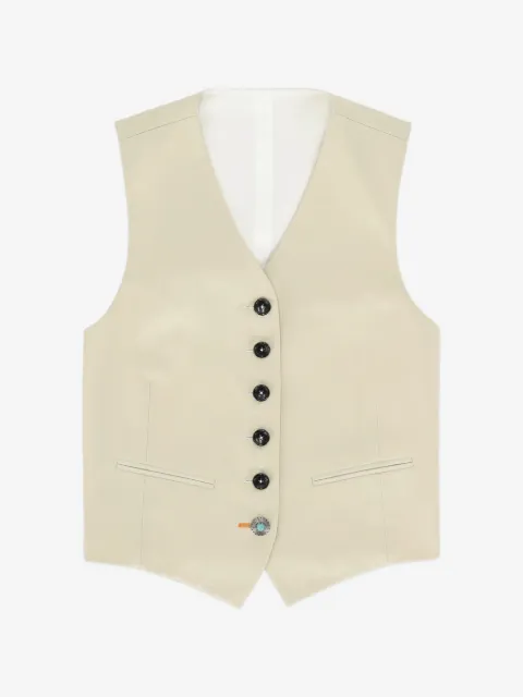 Fortela Demi button satin waistcoat