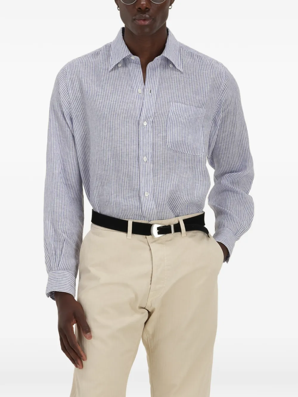 King Striped Chest-Pocket Shirt