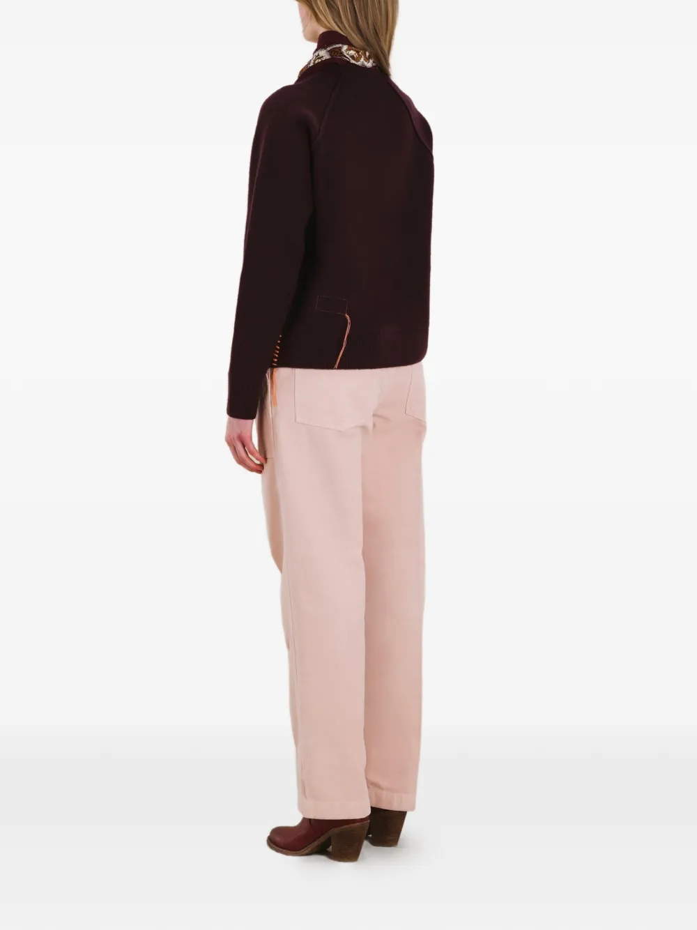  Fortela Raglan-sleeve Crew-neck Sweater - Red 