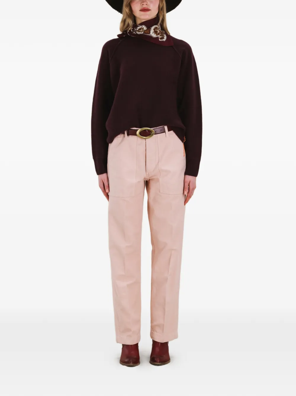  Fortela Raglan-sleeve Crew-neck Sweater - Red 
