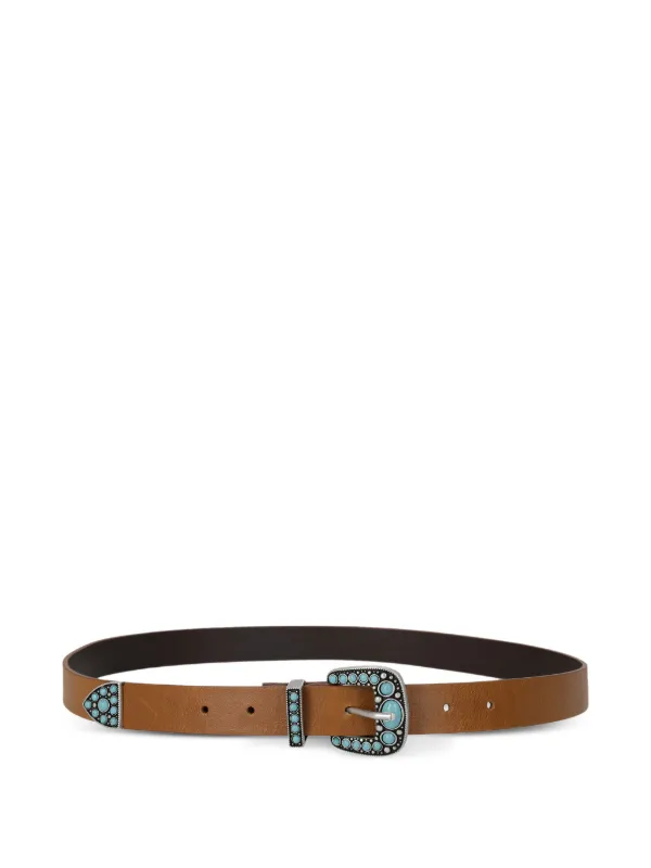 Fortela Stone-embellishment Belt in Brown